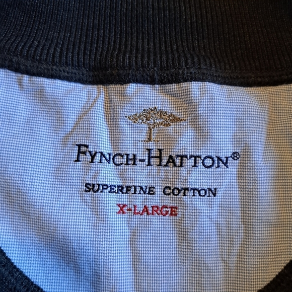 Fynch Hatton men's size X Large zip up sweater dark blue fine knit, full zipper - Picture 5 of 8